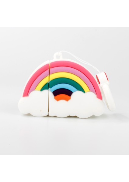 Gökkuşağı Bulut Tasarım Airpods Silikon Kılıf