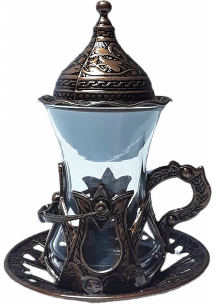 Osmanlı Lale Desenli 6'lı Çay Seti
