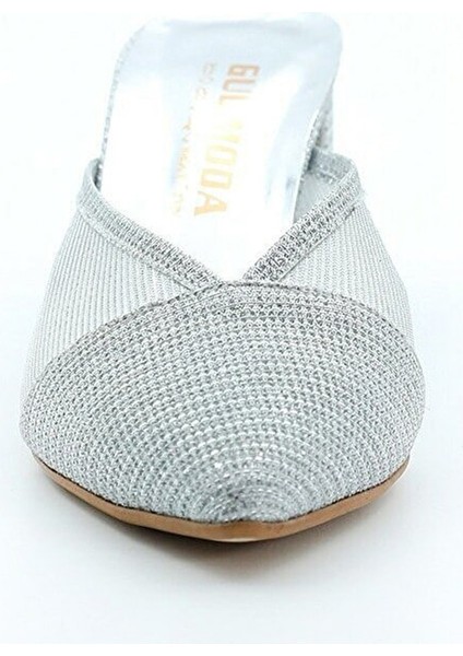 Gümüş Abiye Topuklu Ev Terliği modelleri