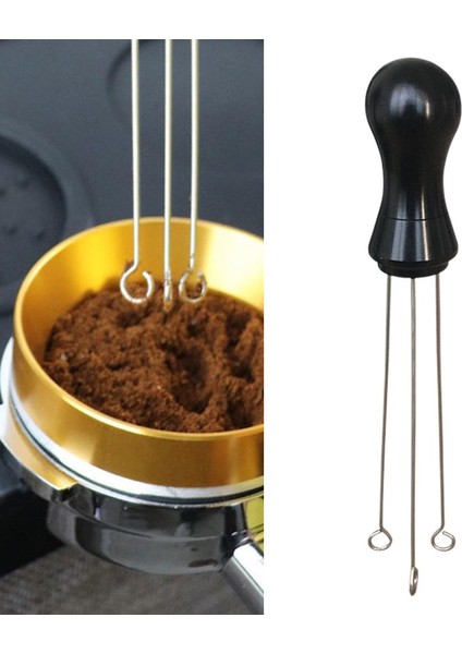 İğne Tarzı Kahve Kurcalama Distribütörü Espresso El Karıştırıcı Aracı Ev Siyah + Gümüş (Yurt Dışından) fırsatları