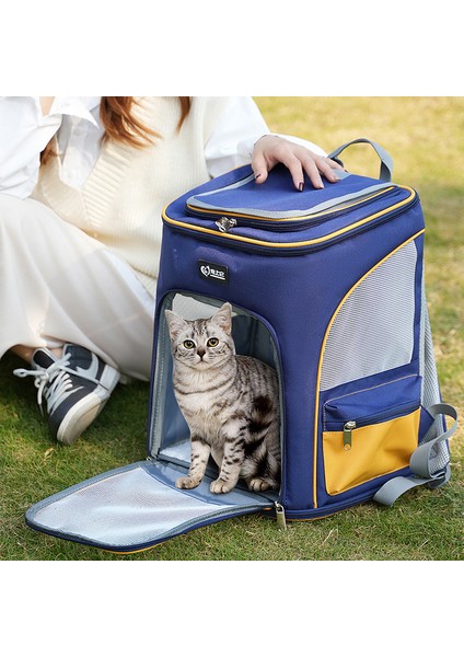 Büyük Kapasiteli Pet Taşıma Sırt Çantası - Gri / Sarı (Yurt Dışından) fiyatları