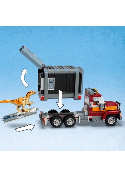 ® Jurassic World# T. rex ve Atrociraptor Dinozor Kaçışı 76948 - 8 Yaş ve Üzeri Çocuklar için Oyuncak Yapım Seti (466 Parça)