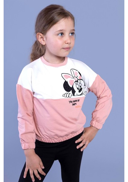 Toontoy Kız Çocuk Garnili Baskılı Sweatshirt