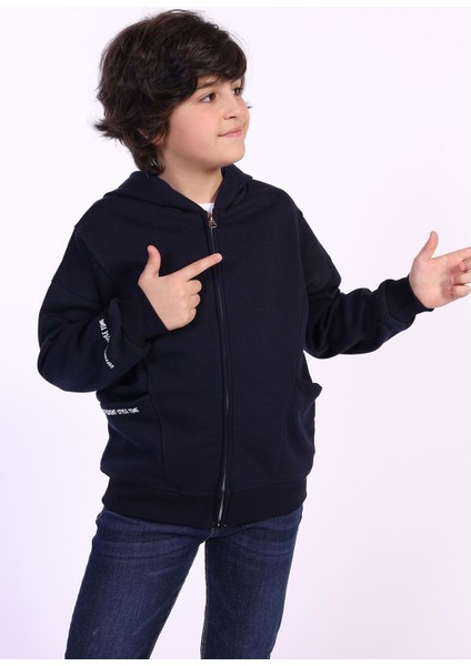 Toontoy Erkek Çocuk Cep Dıfferent Style Baskılı Hırka