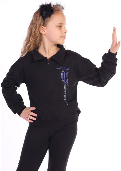 Toontoy Kız Çocuk Free Jeans Baskılı Sweatshirt