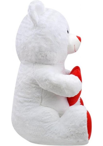Kalpli Ayı 80 cm Beyaz Pelüş Ayı