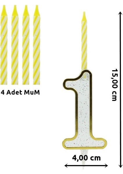 1 Rakam Şeffaf Mumluk ve 4 adet MuM fiyatları