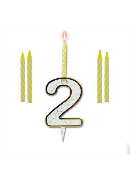 2 Rakam Şeffaf Mumluk ve 4 adet MuM