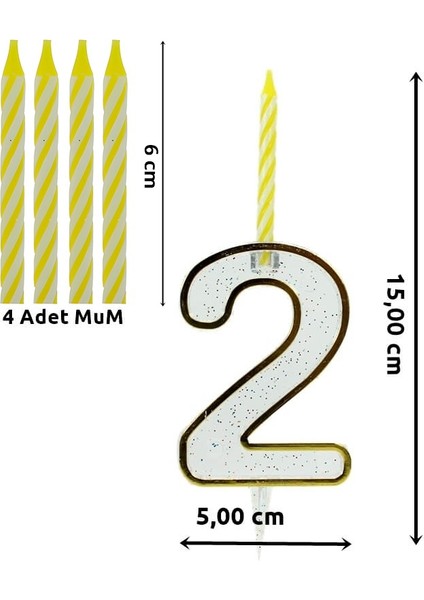 2 Rakam Şeffaf Mumluk ve 4 adet MuM fiyatları