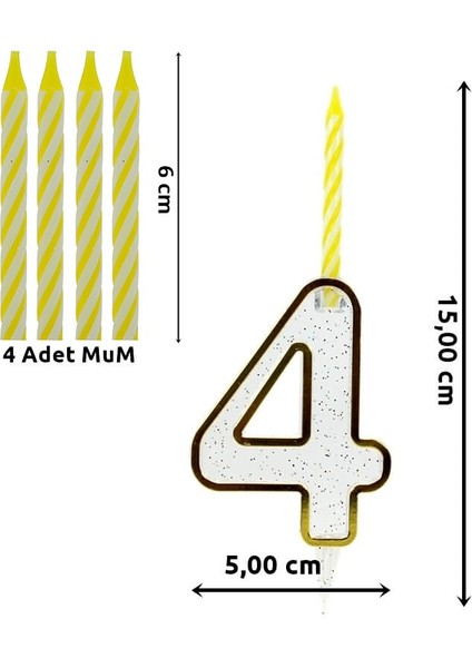 4 Rakam Şeffaf Mumluk ve 4 adet MuM fiyatları