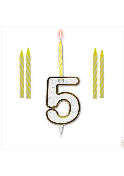 5 Rakam Şeffaf Mumluk ve 4 adet MuM