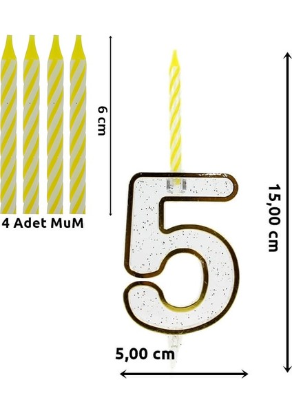 5 Rakam Şeffaf Mumluk ve 4 adet MuM fiyatları