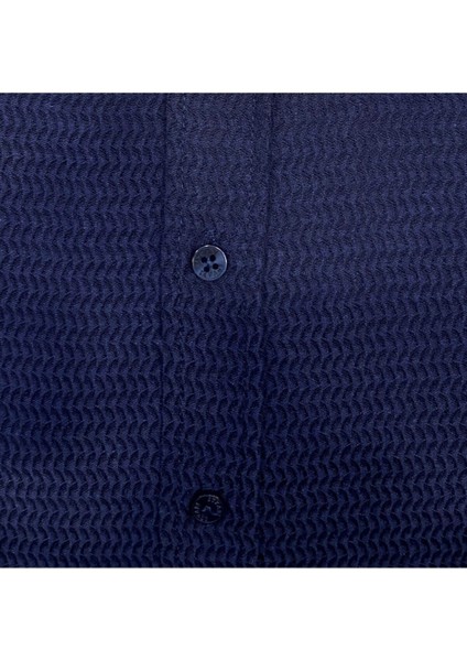 Slim Fit Desenli Lacivert Gömlek fiyatları