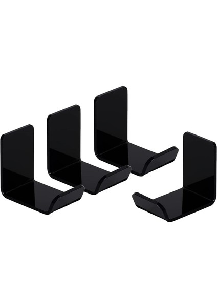 4 Adet Kulaklık Standı Kelepçe Kanca Duvar Montaj Uzay Tasarrufu Dj Evrensel Gamer Siyah (Yurt Dışından)