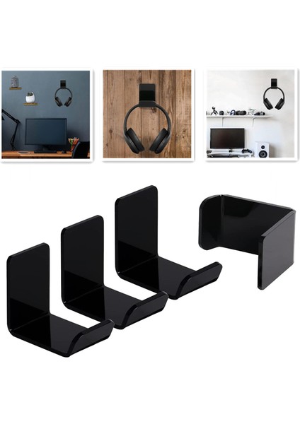 4 Adet Kulaklık Standı Kelepçe Kanca Duvar Montaj Uzay Tasarrufu Dj Evrensel Gamer Siyah (Yurt Dışından) modelleri