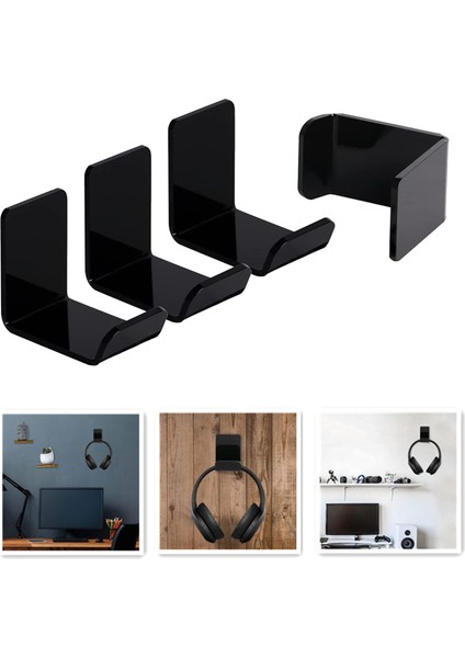 4 Adet Kulaklık Standı Kelepçe Kanca Duvar Montaj Uzay Tasarrufu Dj Evrensel Gamer Siyah (Yurt Dışından) fırsatları