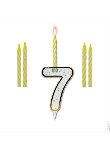 7 Rakam Şeffaf Mumluk ve 4 adet MuM