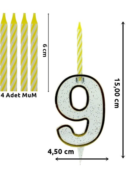 9 Rakam Şeffaf Mumluk ve 4 adet Mum fiyatları