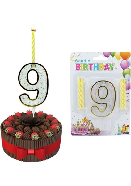 9 Rakam Şeffaf Mumluk ve 4 adet Mum modelleri