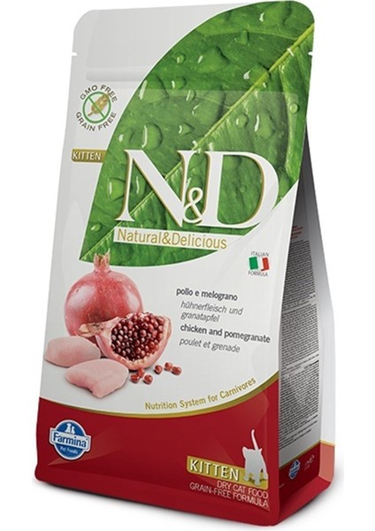 N-D Tahılsız Tavuklu Narlı Yavru Kedi Maması 5 kg