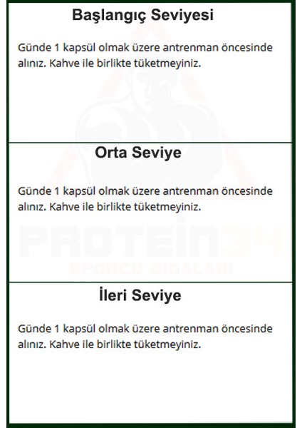 Caffeine Plus 100 Kapsül 100 Servis Kafein, Taurin modelleri