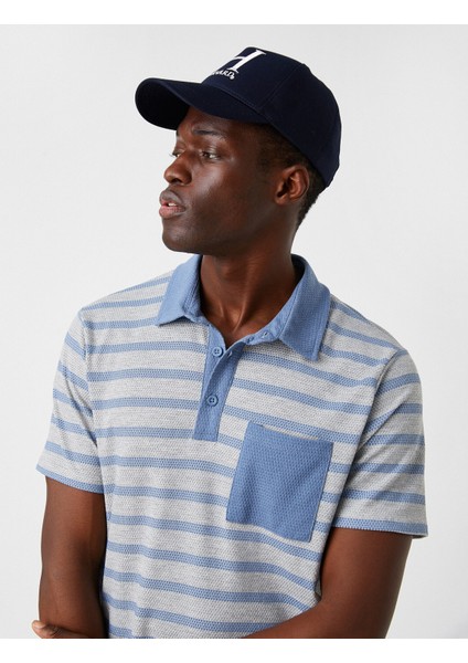 Cepli Çizgili Polo Yaka Tişört