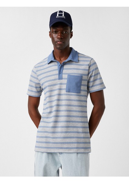 Cepli Çizgili Polo Yaka Tişört modelleri