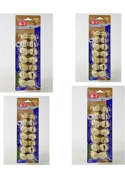 Delights Bones Biftekli Köpekler Için Ağız Bakım Kemiği Xsmall x 4 Adet