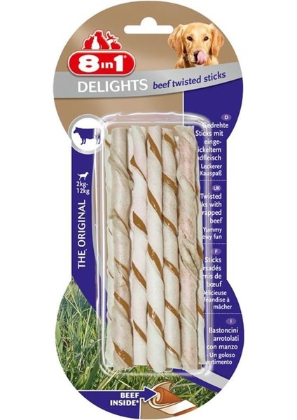 Delights Bones Biftekli Köpekler Için Twested Sticks 10'lu x 4 Adet