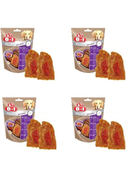 Poch Fillets Pro Active Glikozamin Katkılı Köpek Ödülü 80GR x 4 Adet