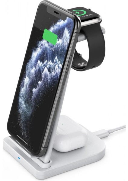 YM-UD21 3in1 Kablosuz Masaüstü Şarj Standı Universal Portable Wireless Charge Station 15W