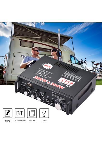 12V / 220V Mini Ses Güç Amplifikatörü 2ch 300W + 300W (Yurt Dışından)