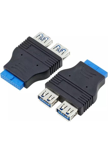 4924 19 Pin 2xusb 3.0 To 9 Pin USB 2.0 Çevirici Dönüştürücü Adaptör