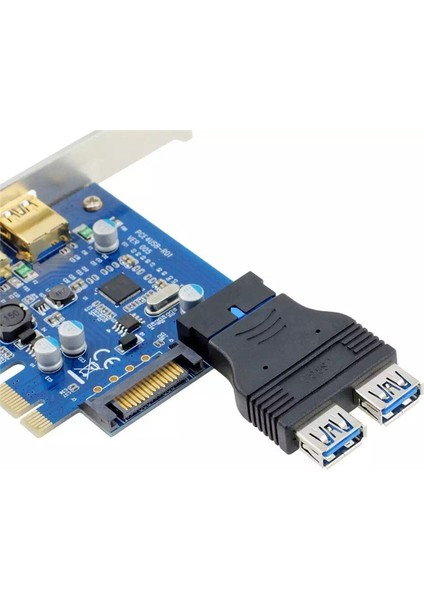 4924 19 Pin 2xusb 3.0 To 9 Pin USB 2.0 Çevirici Dönüştürücü Adaptör