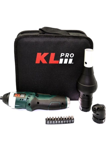 KL Pro  KLNM3413 3.6VOLT /1,3AH Li-Ion Şarjlı Tornavida + Köşe Adaptörü + Barbekü Aparatı