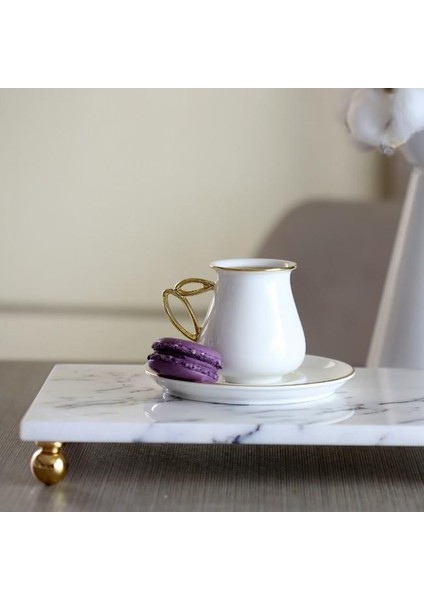 Mermer Leylak 30 x 20 cm Altın Boncuk Ayak Sunum Tabağı fırsatları