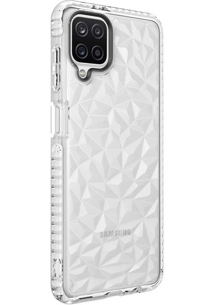 Wowlcraft Wowlery Samsung Galaxy M12 Uyumlu Kılıf Prizmatik Tasarım Dayanıklı Kenarlar Şık Tasarım Kılıf