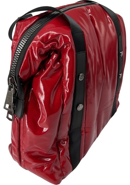 Parlak Kaputone Çizgili Çanta modelleri