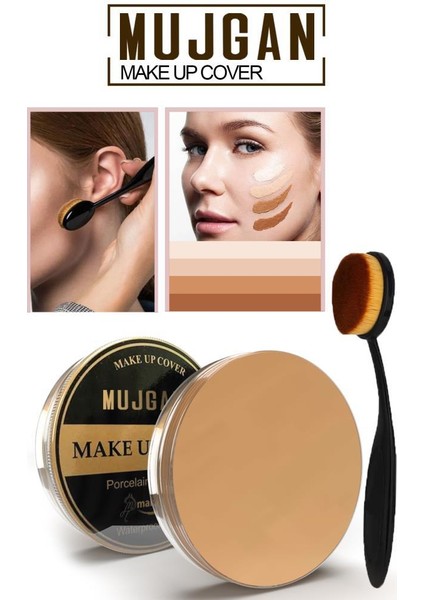 Make Up Cover Porselen Kapatıcı + Klasik Kaşık Fırça