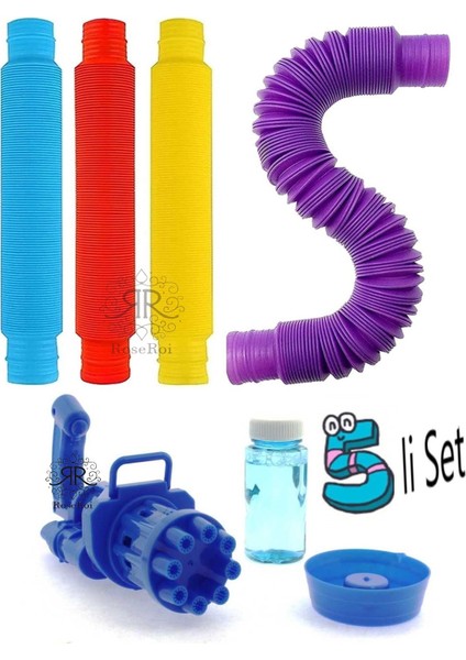 Köpük Tabancası Pop Tubes Popit Beşli Set Oyuncak