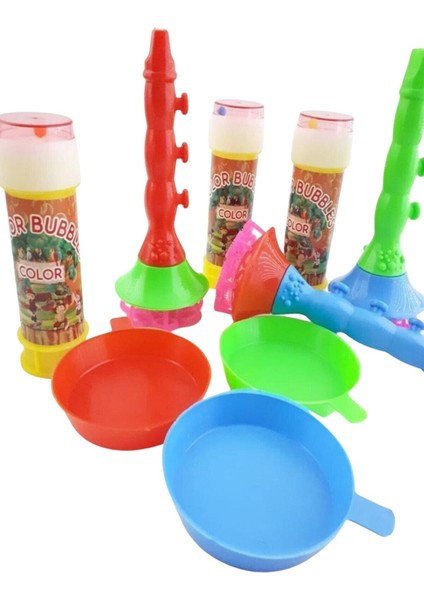 10 Adet Üflemeli Köpük Yapma Seti Oyuncak Borazan Baloncuk Seti Oyuncak