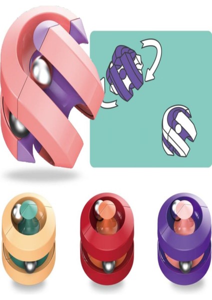 Sihirli Top Bilyeli Zeka Küpü Anti- Stres Shuang Ram Zeka Gelişim El Becerisi Fidget Spinner Oyuncak