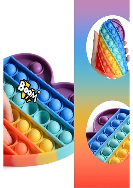 Pop It Bubbles Stres Giderici Duyusal ve Zeka Gelişim Oyuncağı (Kalpli Modeli)