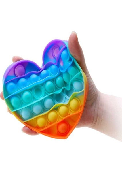 Pop It Bubbles Stres Giderici Duyusal ve Zeka Gelişim Oyuncağı (Kalpli Modeli)