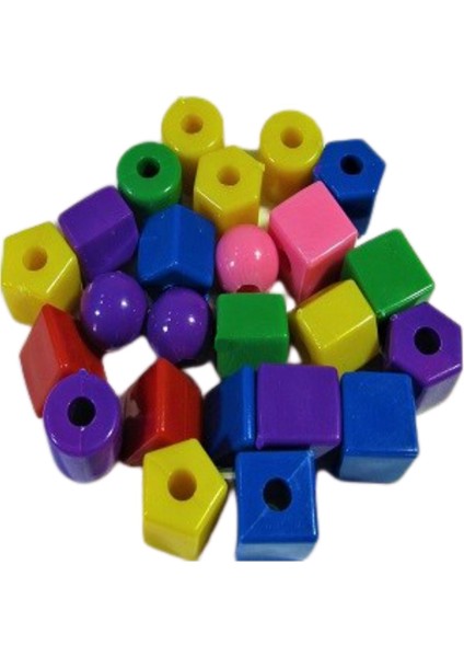 35 Parça Geometrik Şekiller Ipe Boncuk Dizme Koordinasyon Eğitici Oyuncak Popit