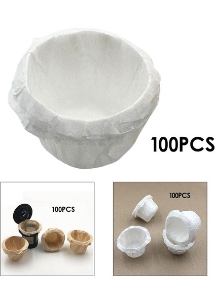 100 Adet Tek Kullanımlık Kahve Filtre Kağıdı Keurig K Fincan Yerine Beyazlık Yok Beyaz (Yurt Dışından)