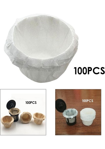 100 Adet Tek Kullanımlık Kahve Filtre Kağıdı Keurig K Fincan Yerine Beyazlık Yok Beyaz (Yurt Dışından)