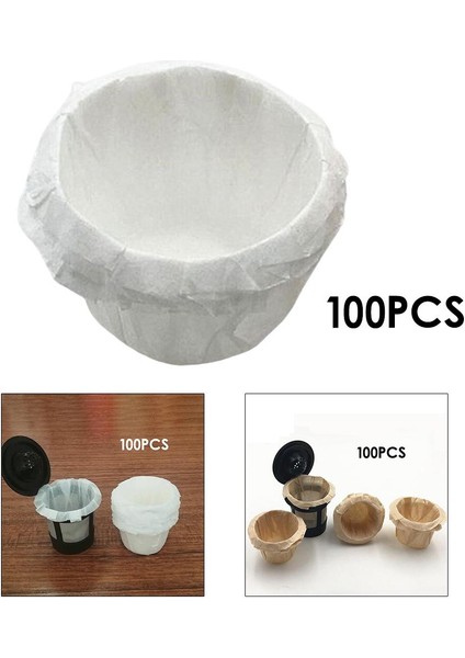 100 Adet Tek Kullanımlık Kahve Filtre Kağıdı Keurig K Fincan Yerine Beyazlık Yok Beyaz (Yurt Dışından)