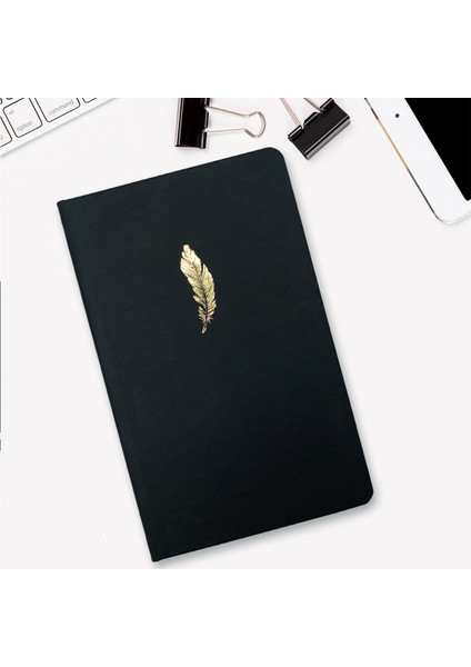 UNIQ34 Gold Tüy Baskılı Deri Defter Notebook