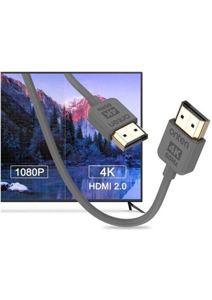 4KX2K 60Hz HDMI To HDMI Yüksek Hızlı Ses Görüntü Aktarma Kablosu 1.5 Metre Gri - AL2877